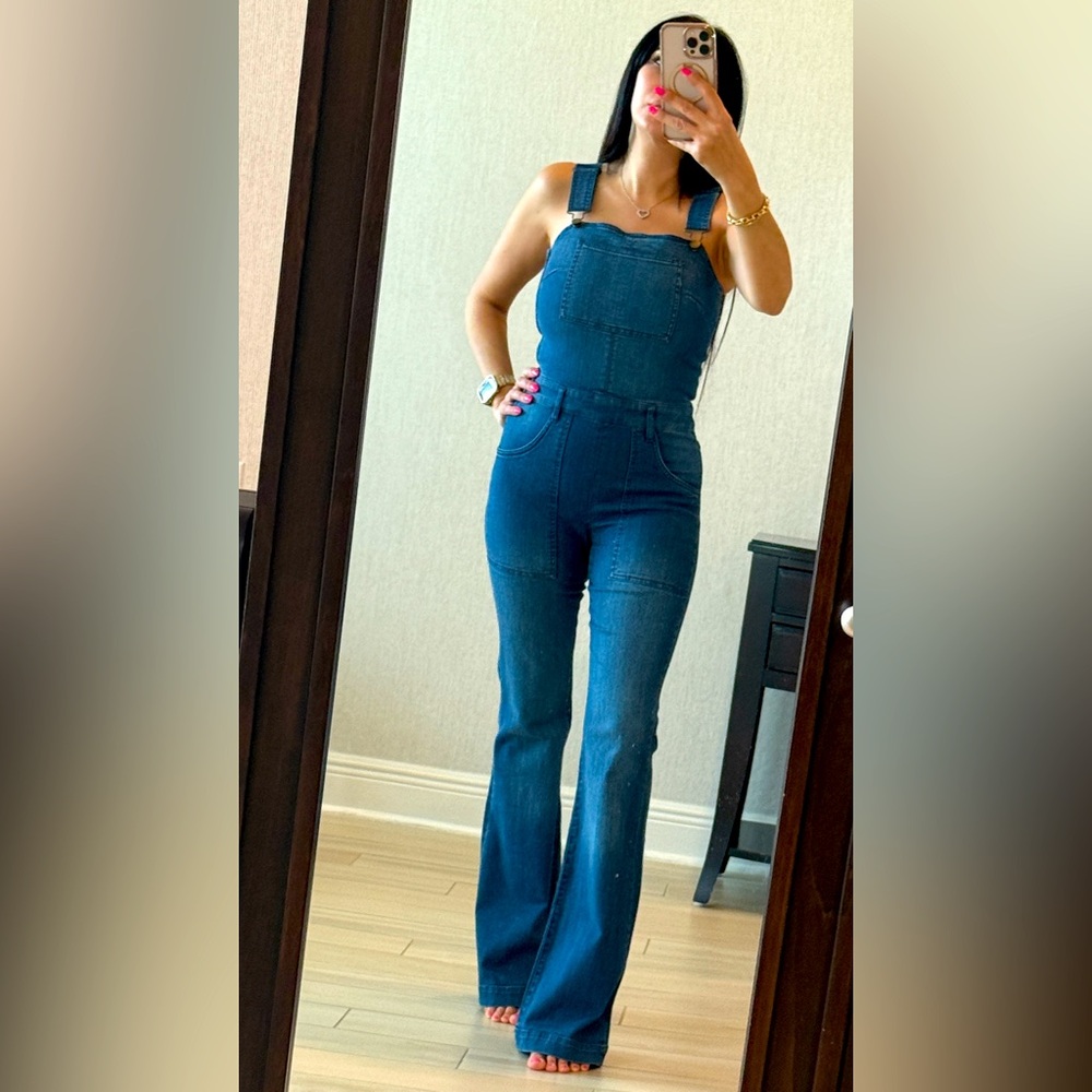 RACHEL Rachel Roy Dark Blue Jeans Overalls